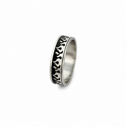 Round Flames Wave Style Pattern Ring for Men & Women