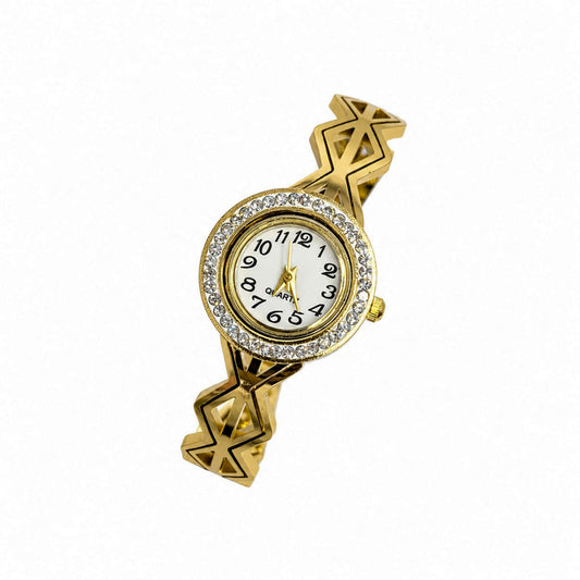Classic Surgical Grade Design AD Studded Band Bracelet Watch For Girls & Women
