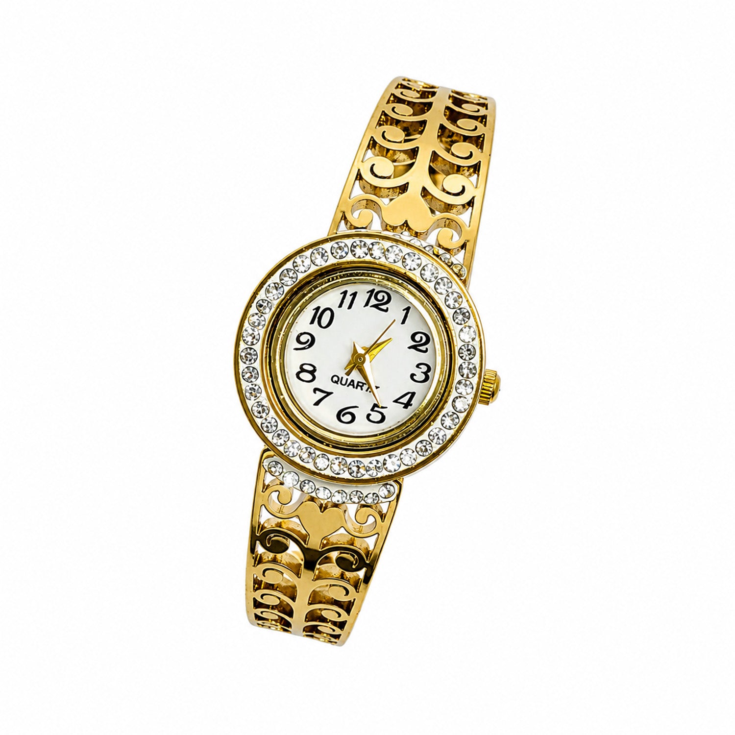 Modern Fishy Design AD Studded Band Bracelet Watch For Girls & Women