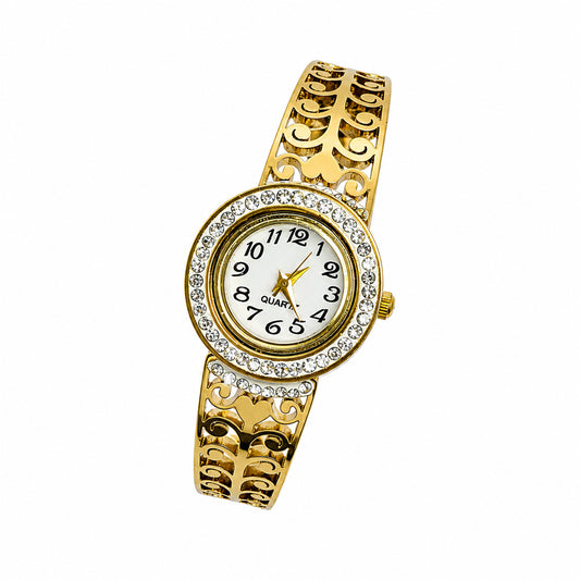 Modern Fishy Design AD Studded Band Bracelet Watch For Girls & Women