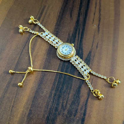 Crystal Stone Kashmiri Watch for Girls & Women