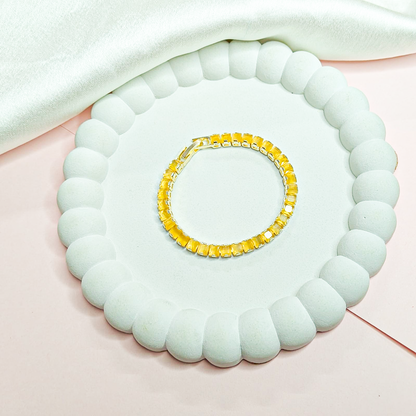 CZ Stone Princess Tennis Bracelet With Hinged Clasp For Girls & Women's