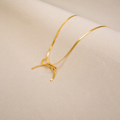 Minimal Bow Snake Chain Pendant For Girls & Women's (Anti-Tarnish)