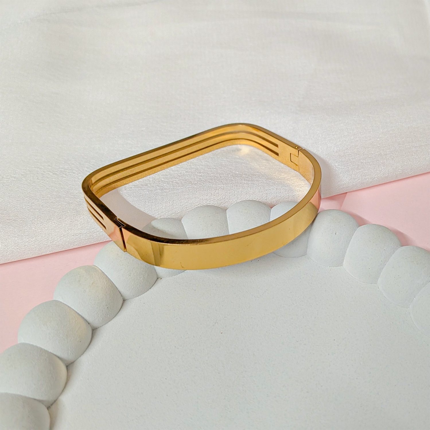 Minimalist Tri Line Rib Hand Cuff Bracelet for Girls & Women's