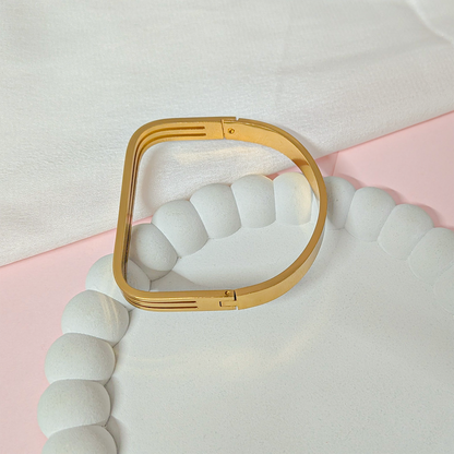 Minimalist Tri Line Rib Hand Cuff Bracelet for Girls & Women's