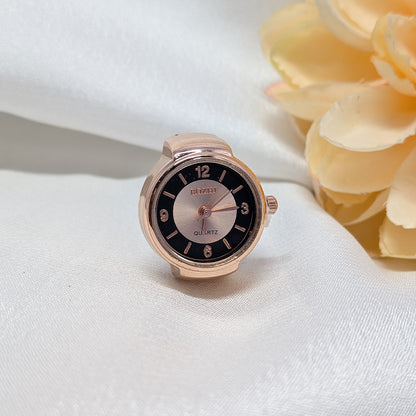 Rose Gold Stretchy Finger Ring Watch for Men & Women