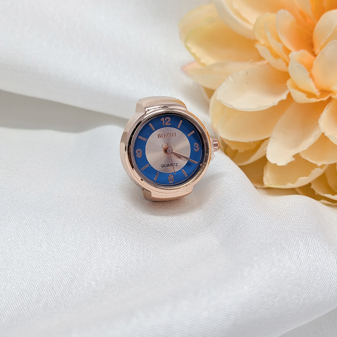 Rose Gold Stretchy Finger Ring Watch for Men & Women