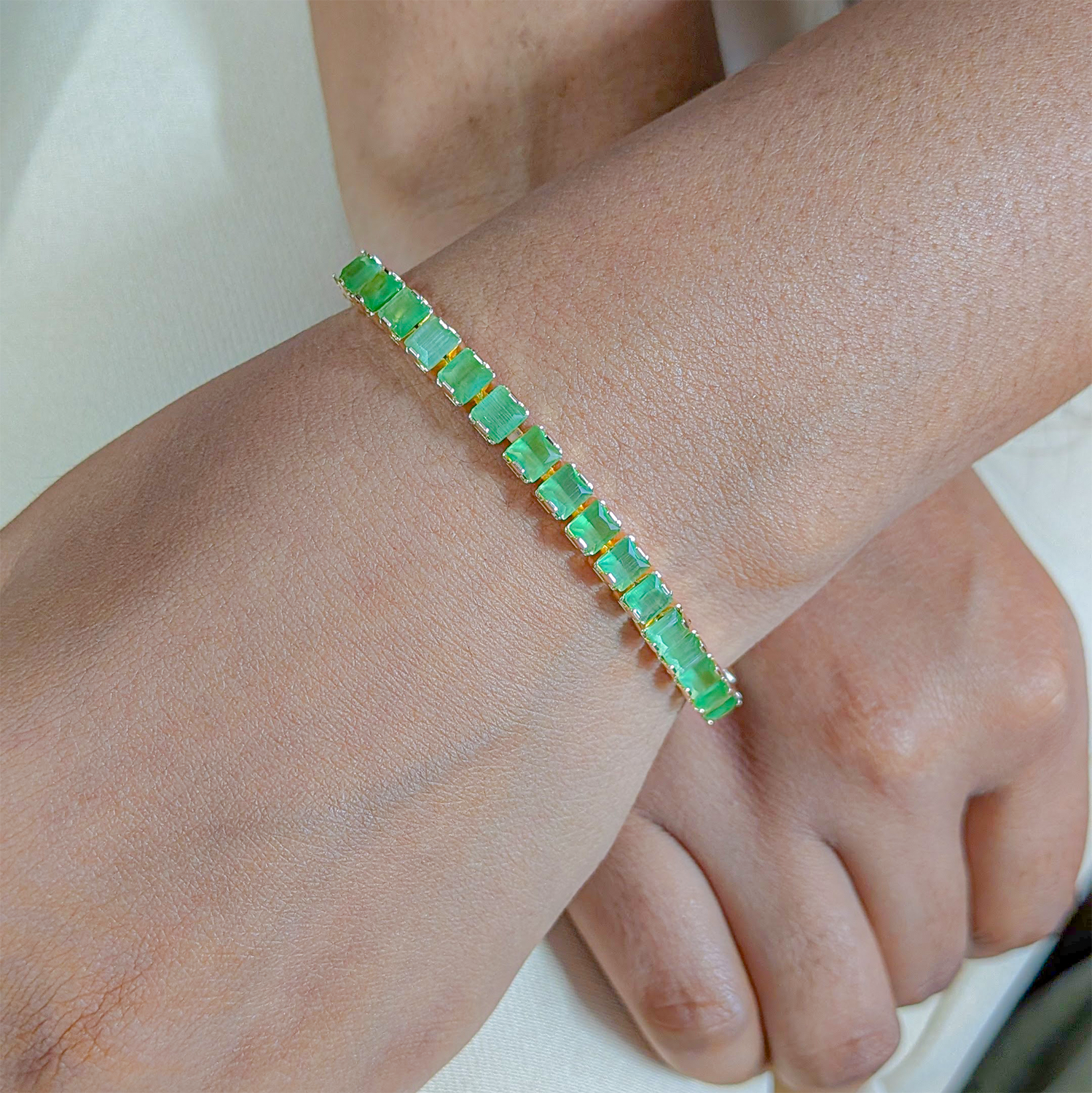 CZ Stone Princess Tennis Bracelet With Hinged Clasp For Girls & Women's