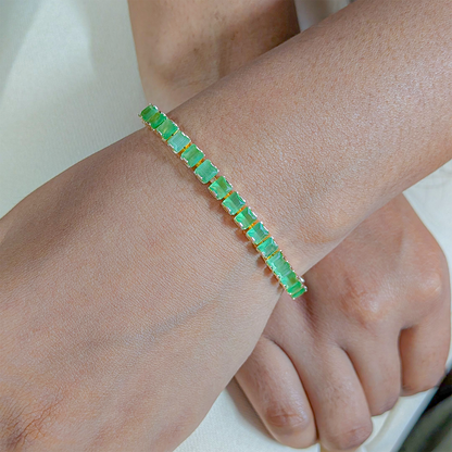 CZ Stone Princess Tennis Bracelet With Hinged Clasp For Girls & Women's