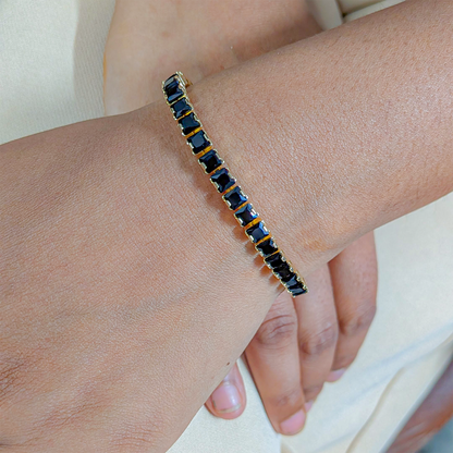 CZ Stone Princess Tennis Bracelet With Hinged Clasp For Girls & Women's