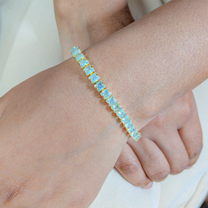 CZ Stone Princess Tennis Bracelet With Hinged Clasp For Girls & Women's