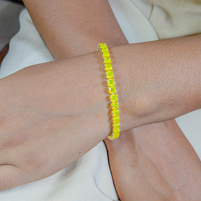 CZ Stone Princess Tennis Bracelet With Hinged Clasp For Girls & Women's