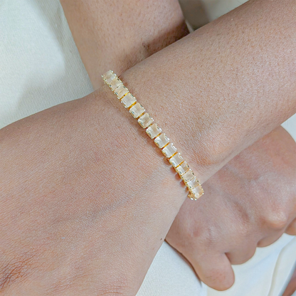 CZ Stone Princess Tennis Bracelet With Hinged Clasp For Girls & Women's