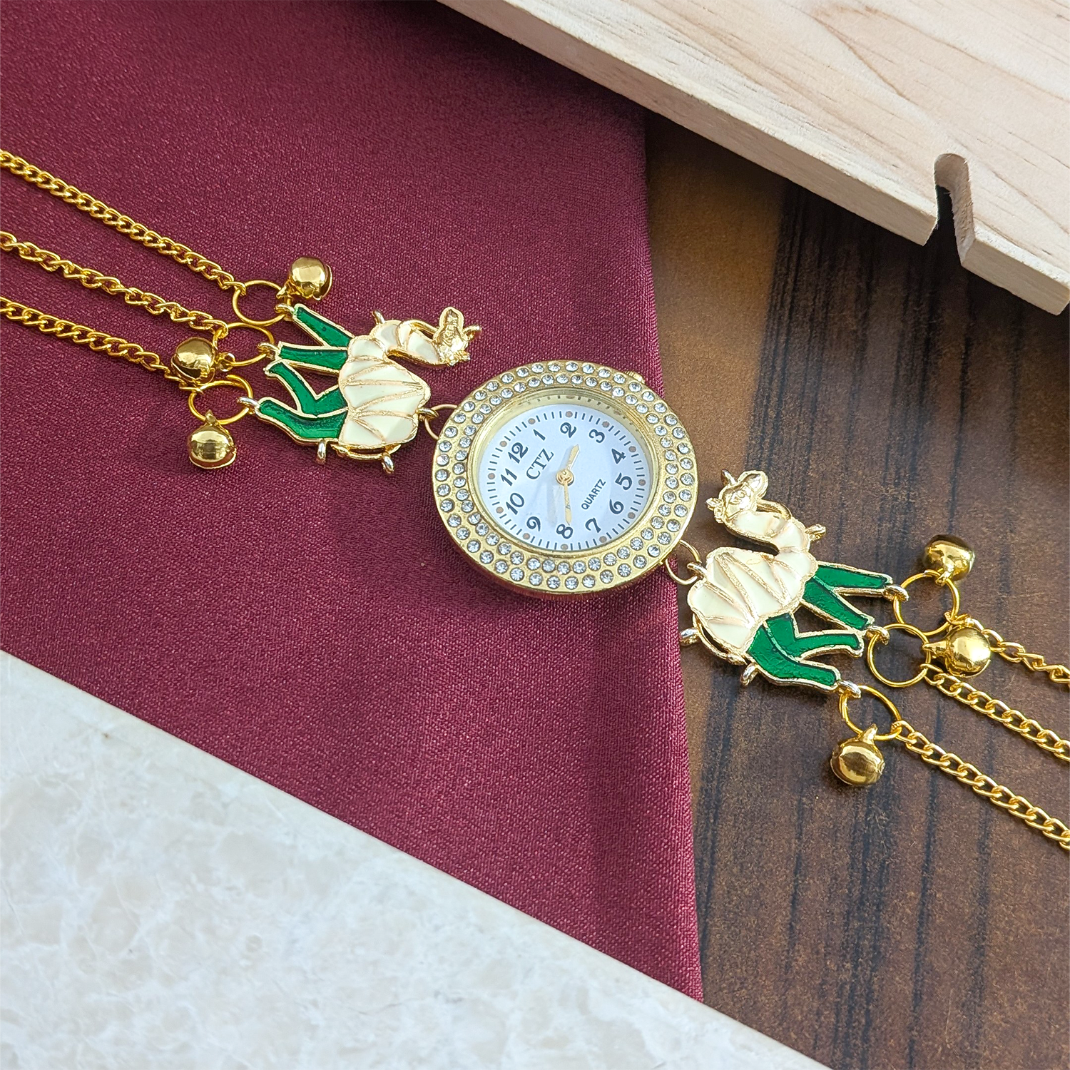 Camel Design Enamel Floral Kashimiri Watch for Women & Girls