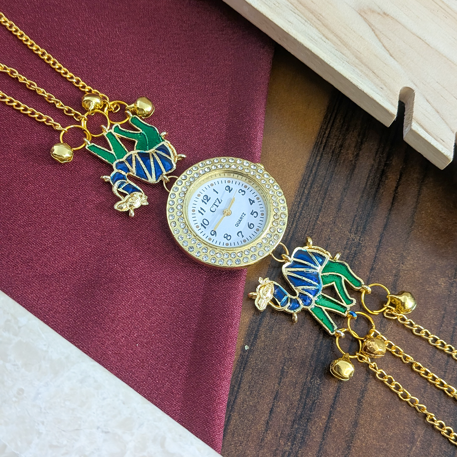 Camel Design Enamel Floral Kashimiri Watch for Women & Girls