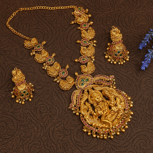 Lakshmi-Ganesha Grand Antique Temple Necklace Set