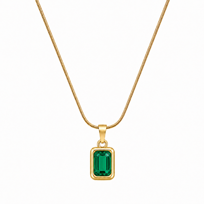 Emerald-Cut Cubic Zirconia Bezel Pendant for Girls & Women's