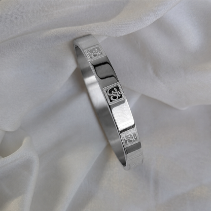 Spiritual OM Design Engraved Stainless Steel Bracelet For Men