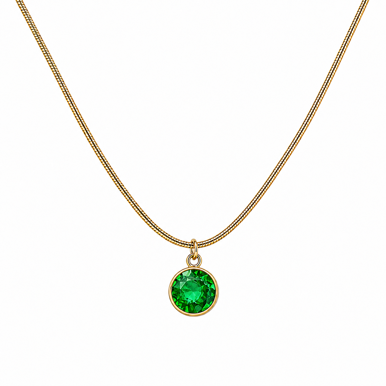 Luxury Emerald Round Crystal Stone Pendant for Girls & women