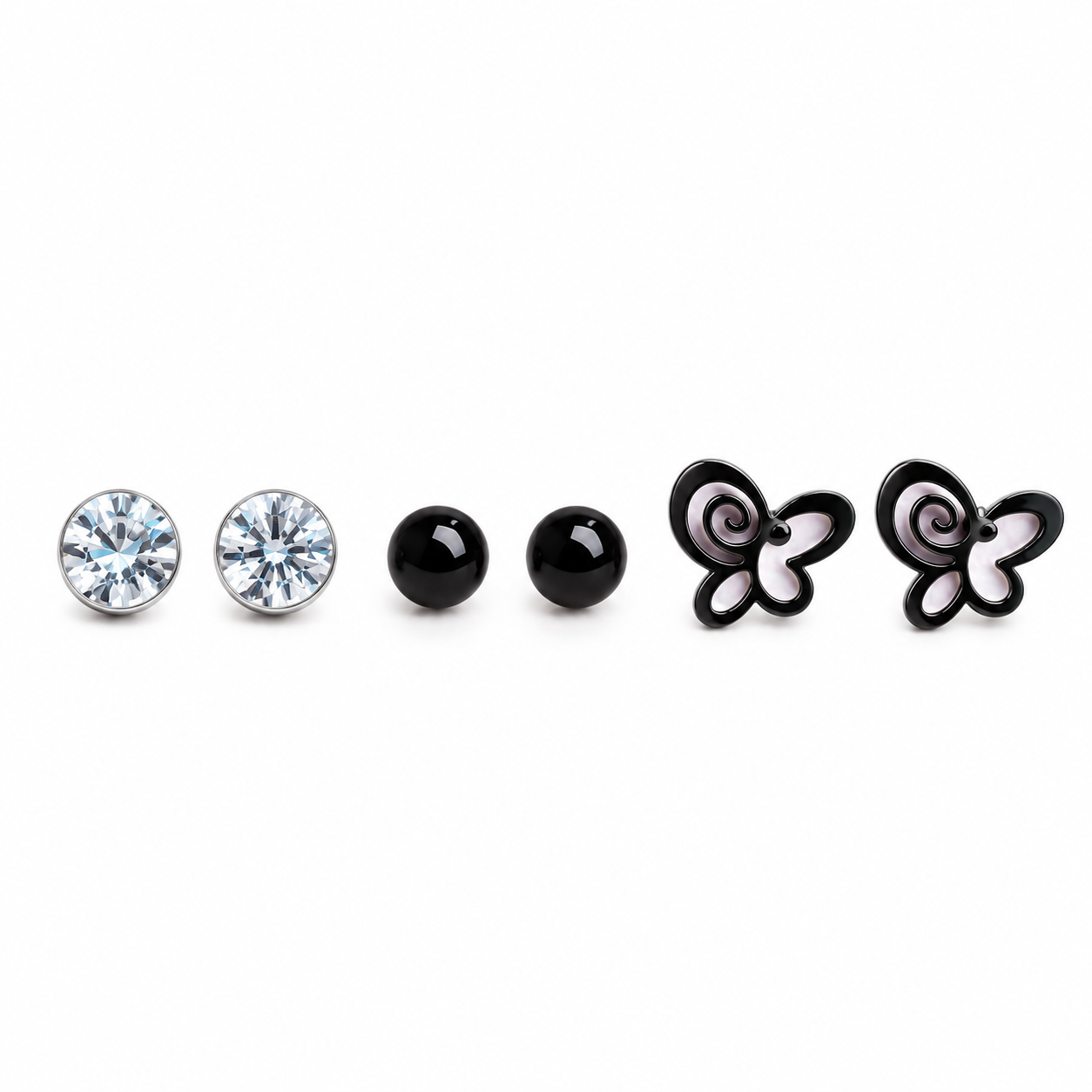 Trendy Butterfly Alloy Stud Earrings Set for Girls & Women