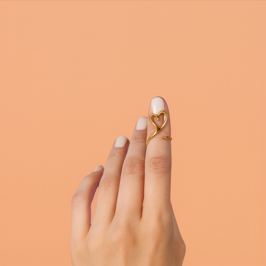 Golden Heart Wire Wrap Ring