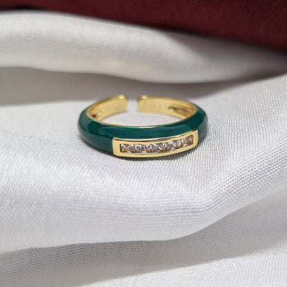 AD Stone Stainless Steel Ring Band for Men & Women