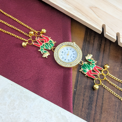 Camel Design Enamel Floral Kashimiri Watch for Women & Girls