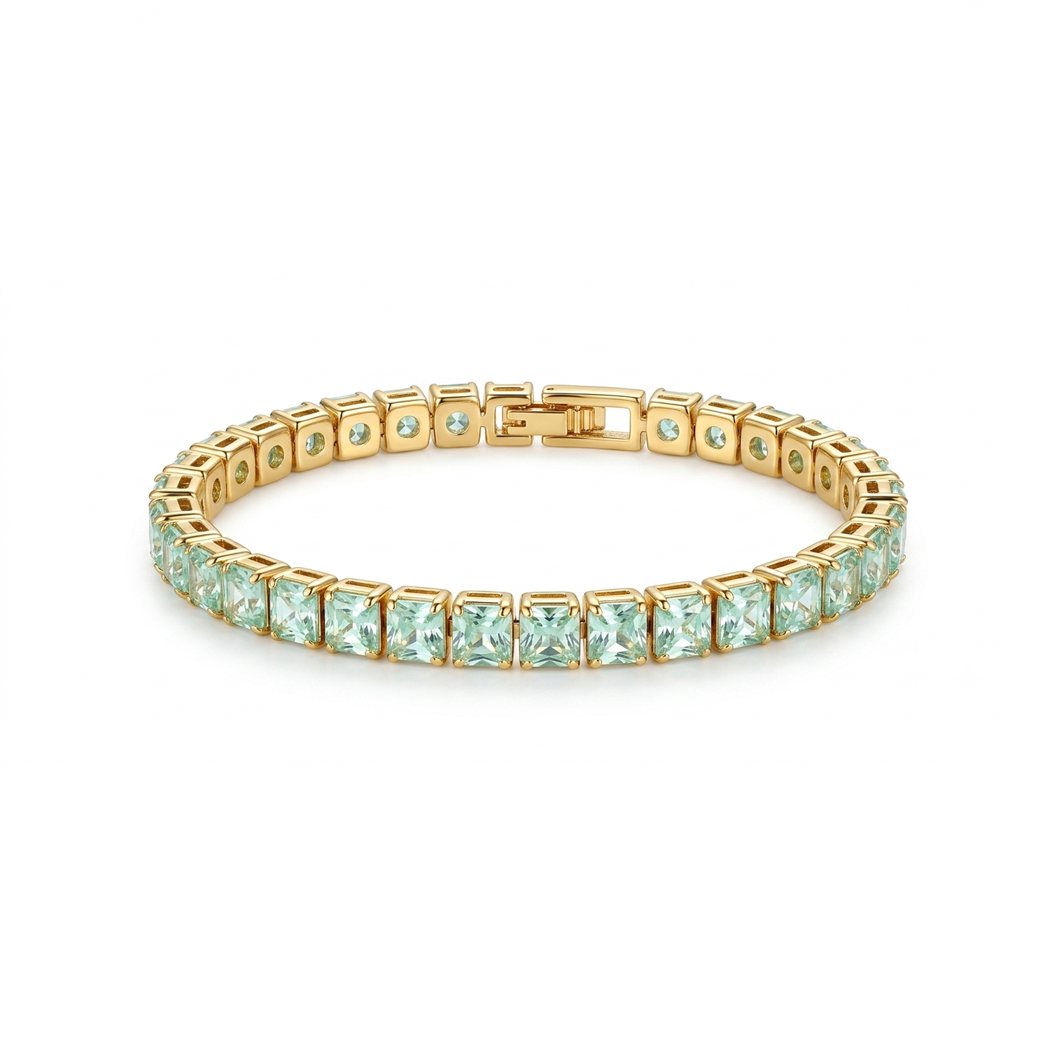 CZ Stone Princess Tennis Bracelet With Hinged Clasp For Girls & Women's