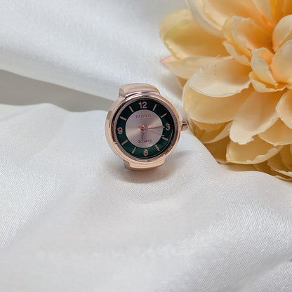 Rose Gold Stretchy Finger Ring Watch for Men & Women