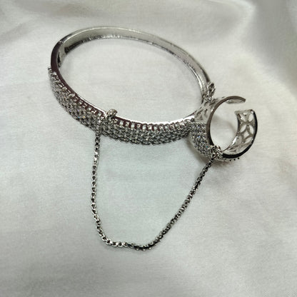 Elegant Five Line AD (American Diamond) Finger Ring Bracelet for Girls & Women