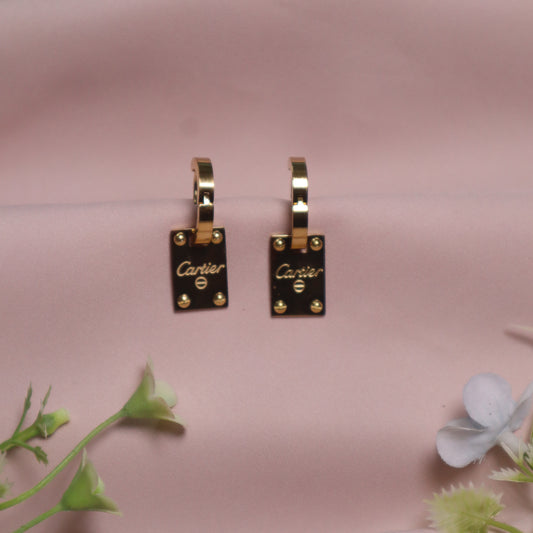18K Gold Plated Cartier-Inspired Drop Earrings (Anti-Tarnish)