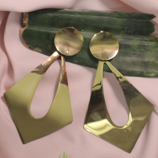18K Gold Plated Geometric Drop Earrings (Anti-Tarnish)
