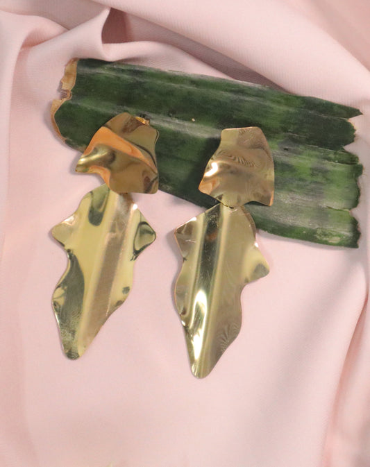 18K Gold Plated Abstract Teardrop Earrings (Anti-Tarnish)