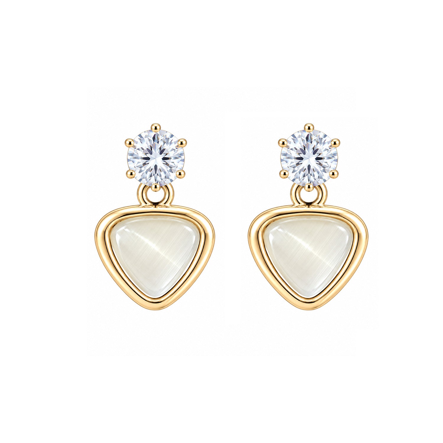 Solitaire Top Triangular Earrings for Girls & Women's