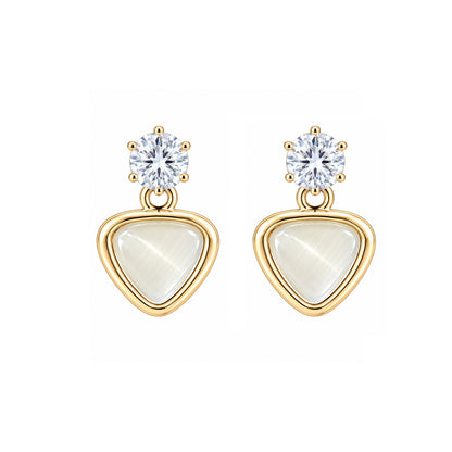 Solitaire Top Triangular Earrings for Girls & Women's