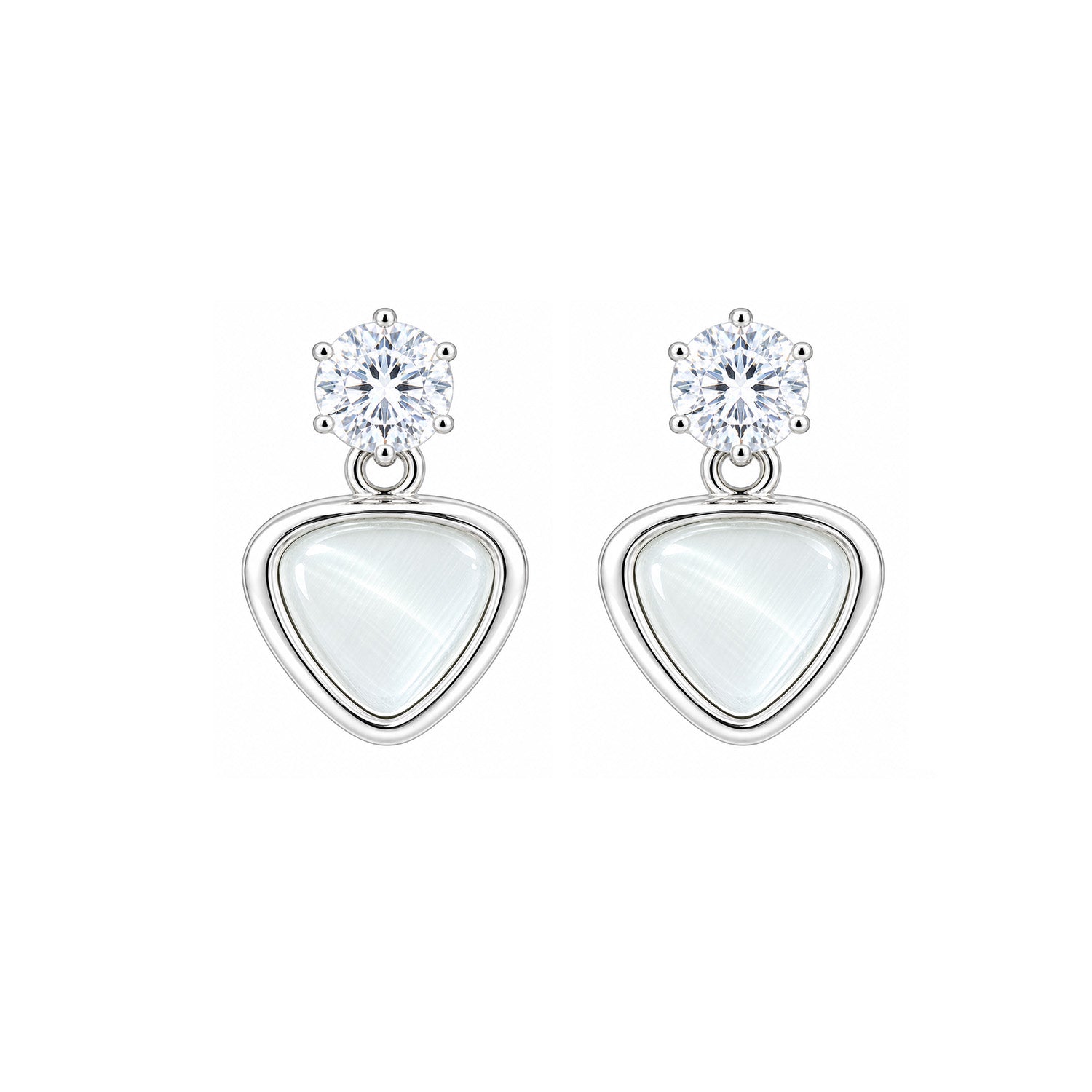 Solitaire Top Triangular Earrings for Girls & Women's