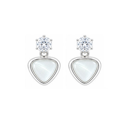 Solitaire Top Triangular Earrings for Girls & Women's