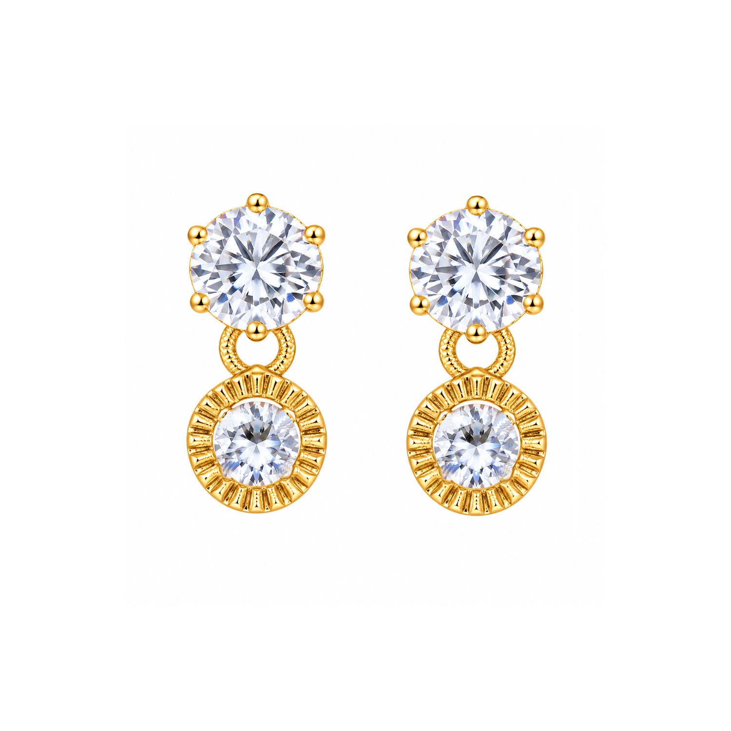 Sparkling Stone Circluar Lower Drop Earrings for Girls & Women's