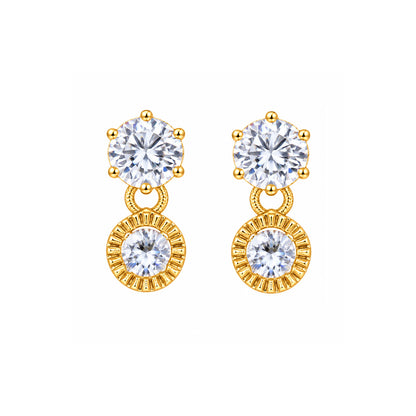Sparkling Stone Circluar Lower Drop Earrings for Girls & Women's