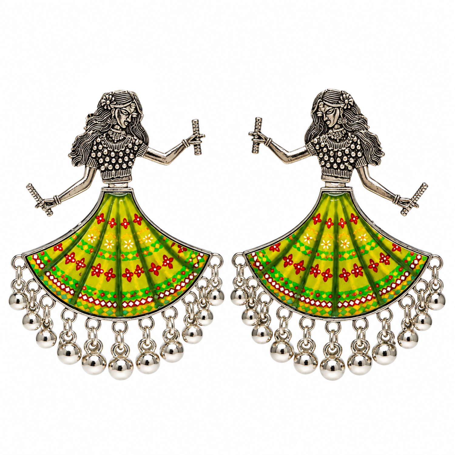 Oxidized Garba Dancer Drop Earrings for Girls & Women's