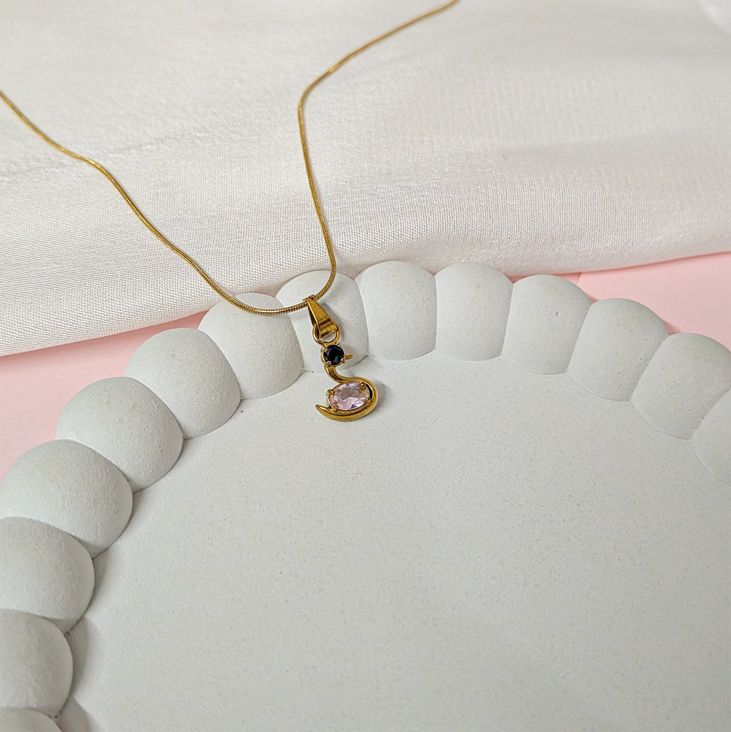 CZ Stone Swan Shaped Design Pendant for Girls & Women's