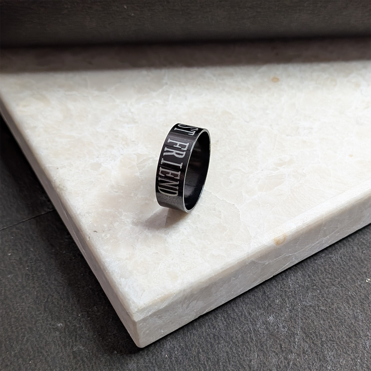 Classic Best Friend inscribed Minimal Band Ring for Men & Women