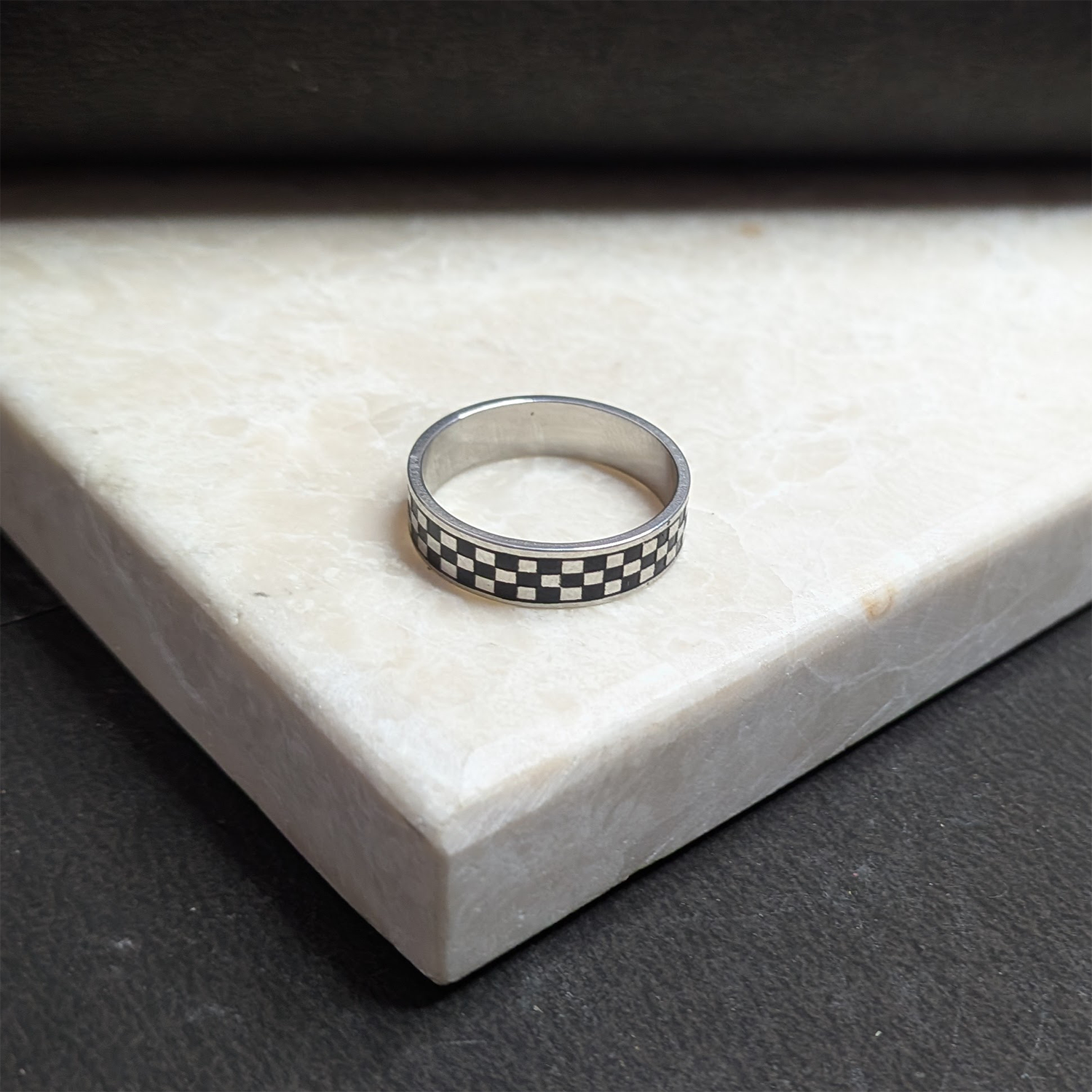 Geometric Square Box Pattern Ring for Men & Women