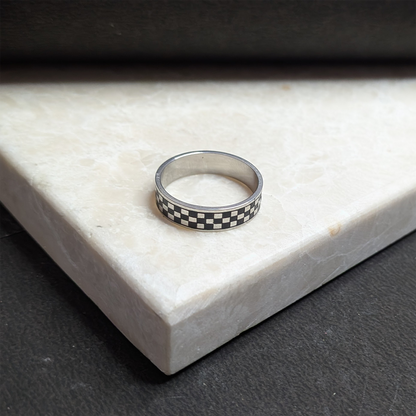 Geometric Square Box Pattern Ring for Men & Women