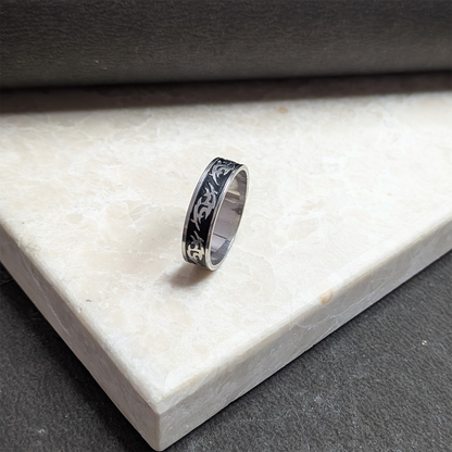 Round Ninja Sign Style Pattern Ring for Men & Women