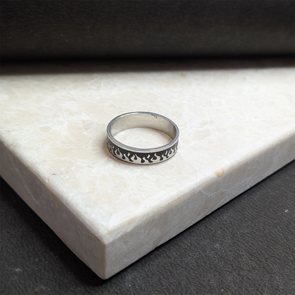 Round Flames Wave Style Pattern Ring for Men & Women