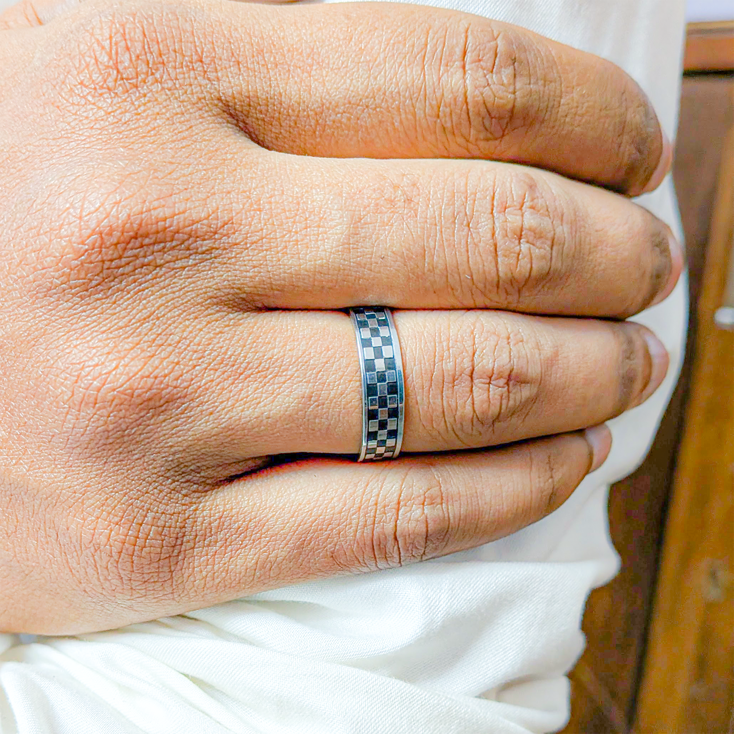 Geometric Square Box Pattern Ring for Men & Women