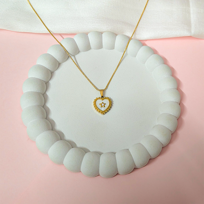 Resin Heart With Centered CZ Stone Star Pendant for Girls & Women's
