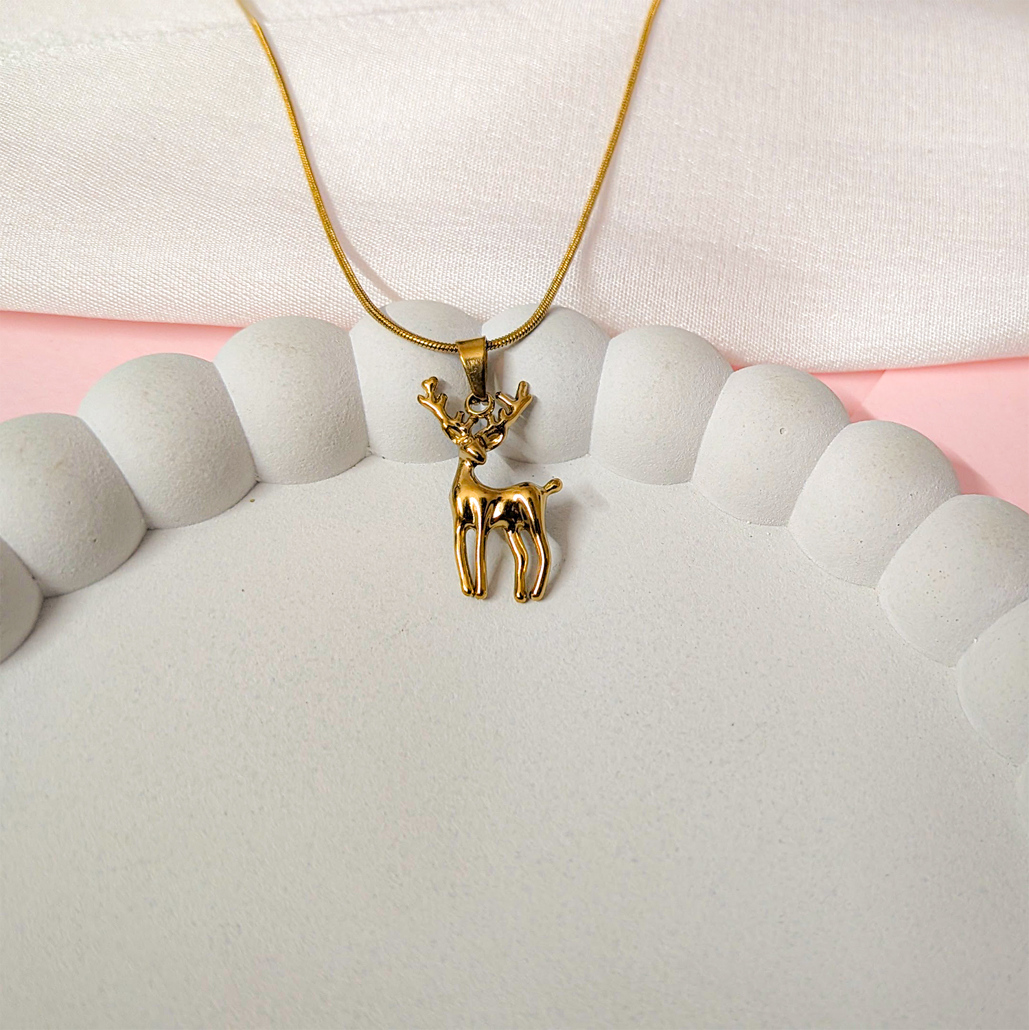 Minimalist Deer Winter ARC Pendant for Girls & Women's
