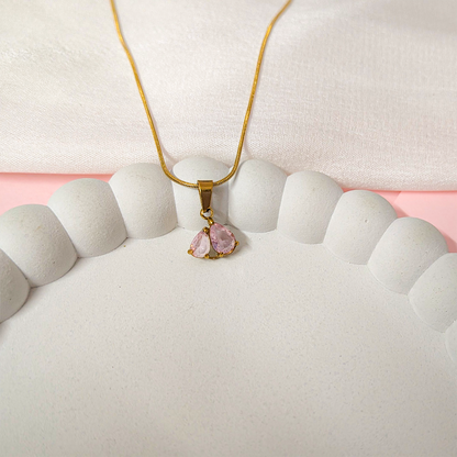 AD Stone Dual Teardrop Pendant for Girls & Women's